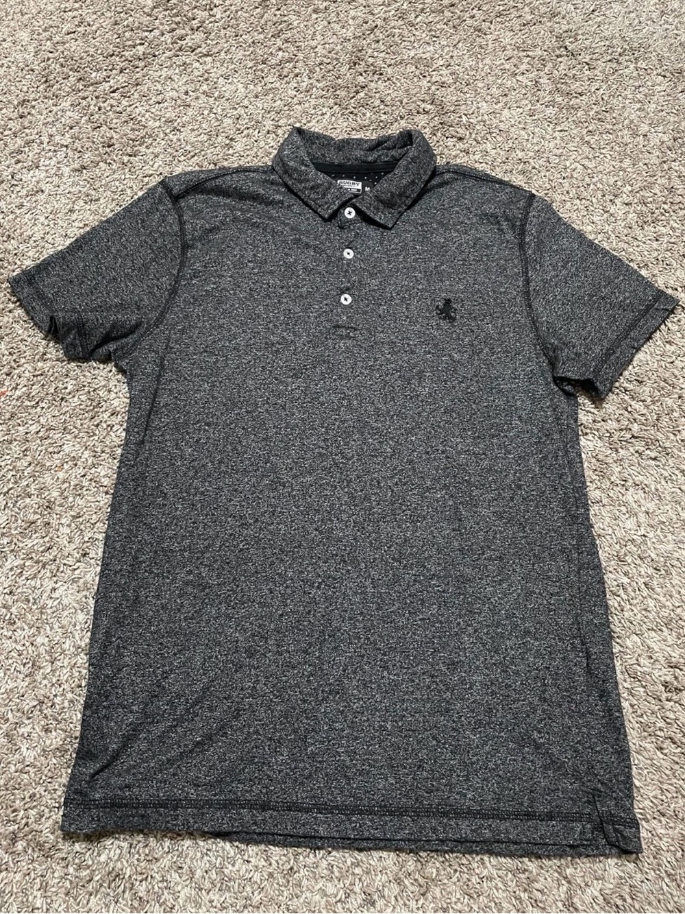 Men's Dark Heather Gray Performance Polo Shirt - Short Sleeve